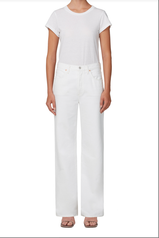 Annina High Rise Wide Leg 33" in Seashell