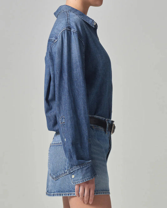 Kayla Shrunken Shirt in Somerset