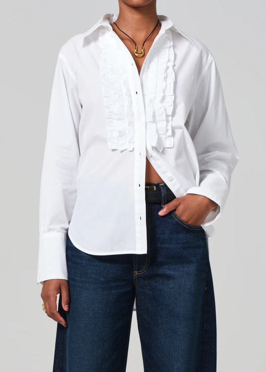 Ruffle Tuxedo Shirt