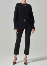 Isola Mid Rise Cropped Boot In Plush Black