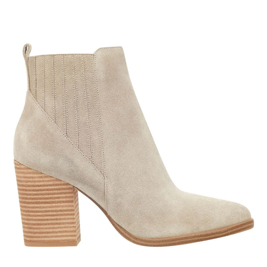 Alva Pointy Toe Bootie in Natural Suede